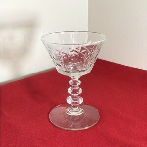 Rock Sharpe Olive & Cross Wafer Stem Cut Crystal Champagne Tall Sherbert A1